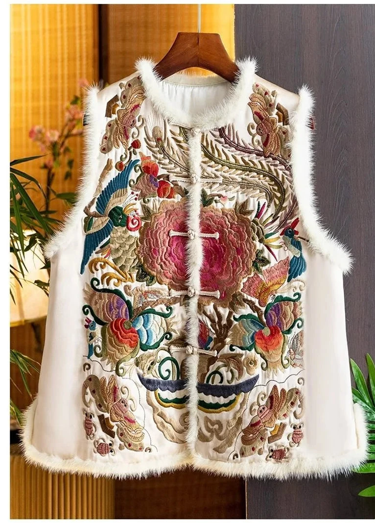Luxury Satin Vest Embroidery