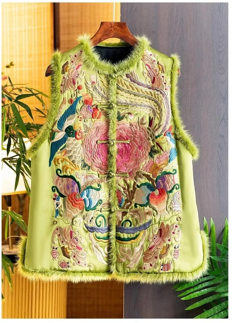 Luxury Satin Vest Embroidery
