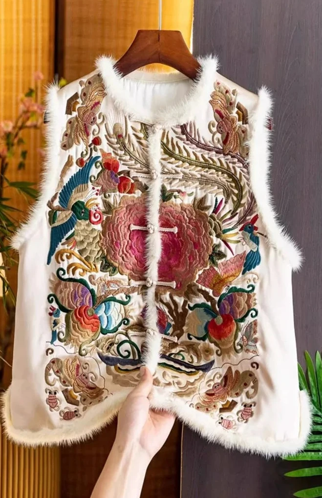 Luxury Satin Vest Embroidery