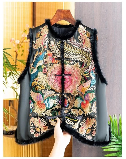 Luxury Satin Vest Embroidery
