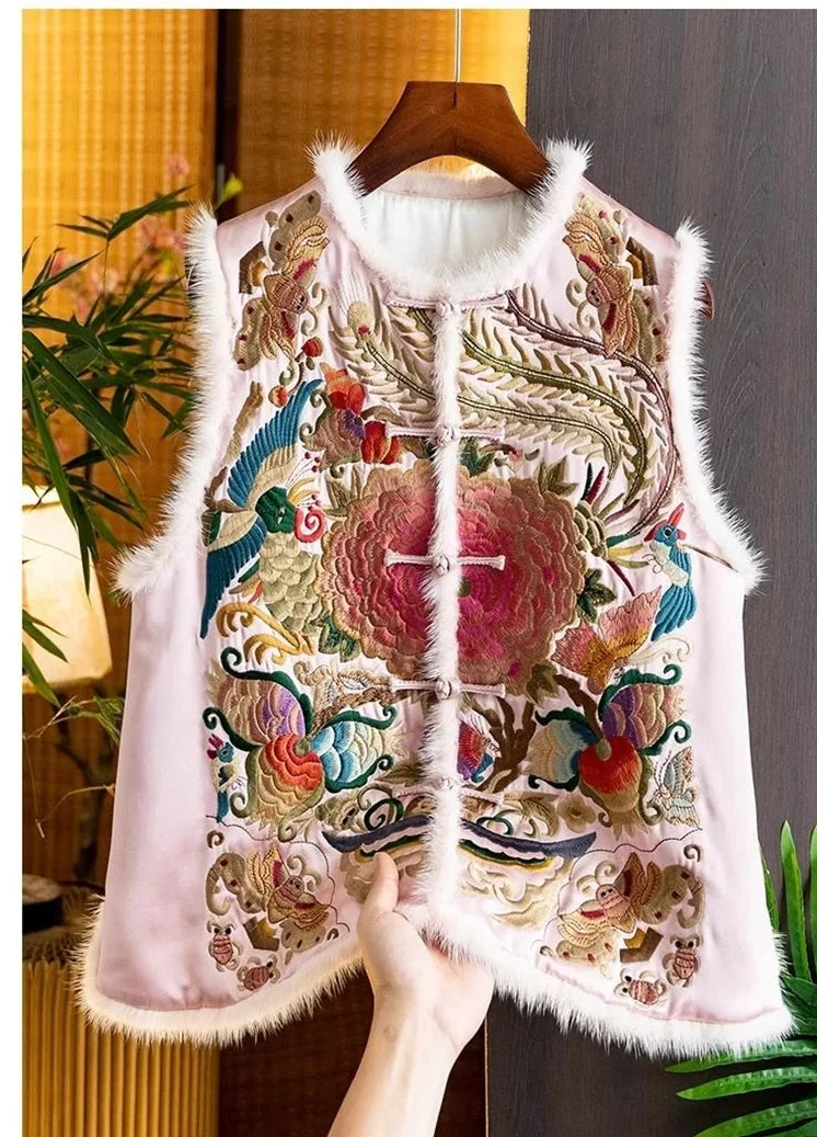 Luxury Satin Vest Embroidery