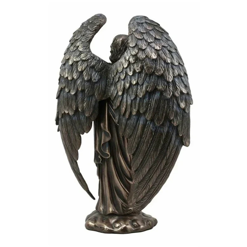 Metatron Angel Holding Sacred Flower of Life Geometric Statue,Angelic Celestial Prophet Enoch Figurine