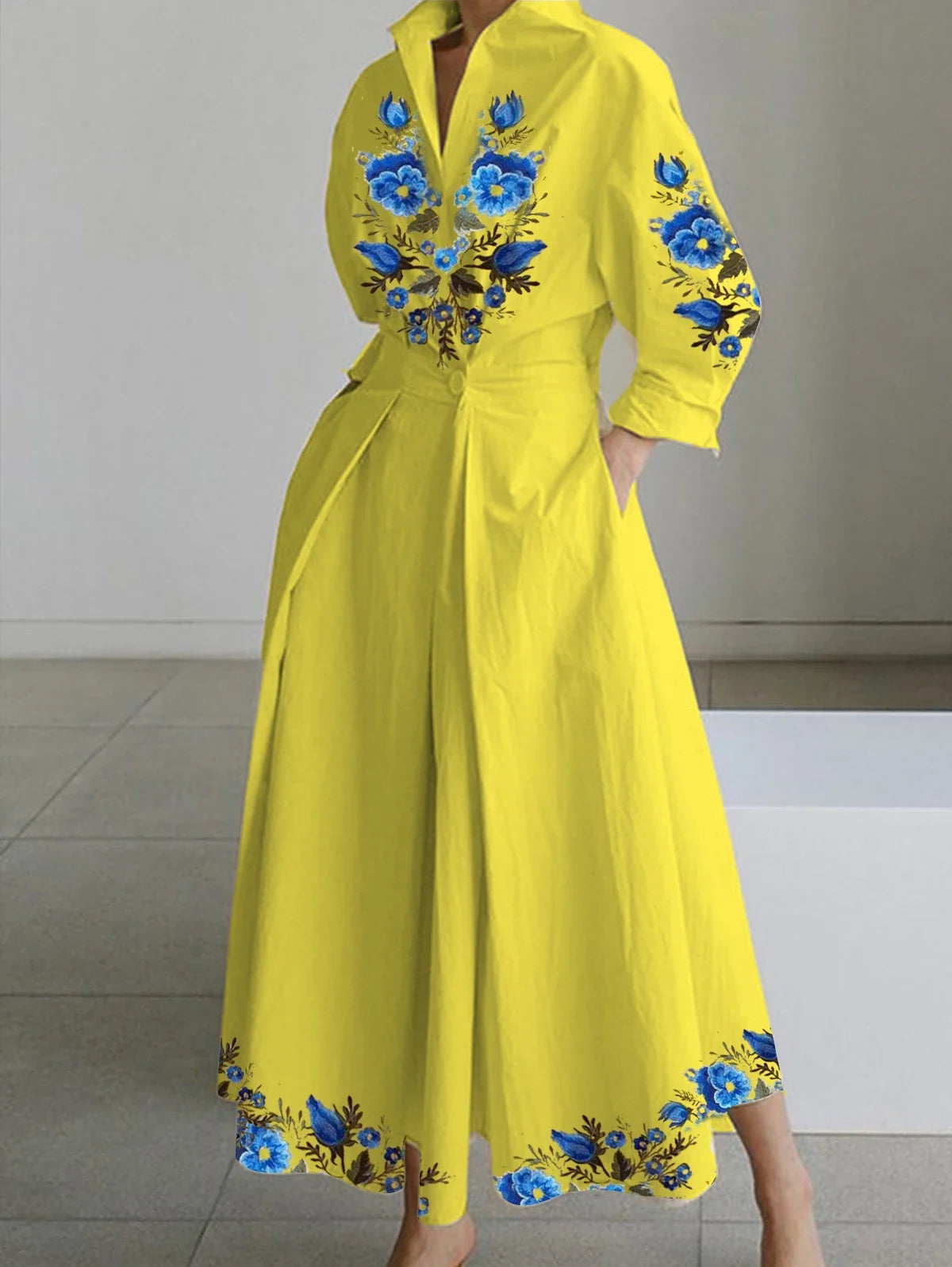 Florida Shirt Dress Vintage Elegant
